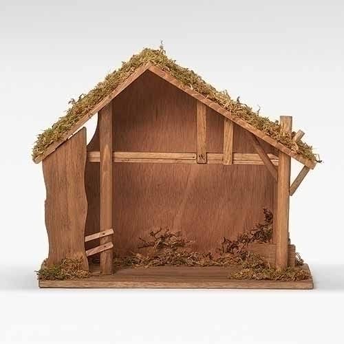 Fontanini Wood Moss Box Stable, 5" - Unique Catholic Gifts