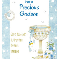 For a Precious Godson Baptism Greeting Card - Unique Catholic Gifts