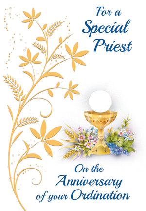For a Special Priest on the Anniversary of Your Ordination Greeting Card - Unique Catholic Gifts