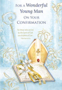 For a Wonderful Young Man  On Your Confirmation Greeting Card - Unique Catholic Gifts