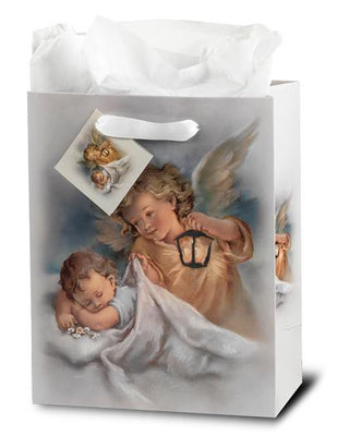 Guardian Angel Inspirational Gift Bag with Tissue - Small - Unique Catholic Gifts
