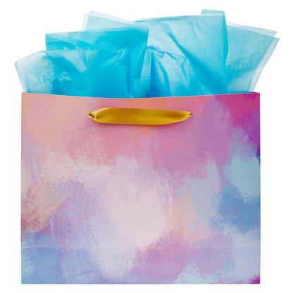 Happy Birthday Multicolored Large Gift Bag Set with Card and Tissue Paper