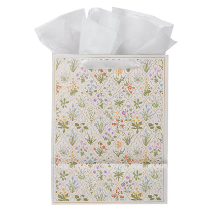 Always in Bloom Large Portrait Gift Bag - 2 Corinthians 12:9