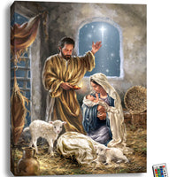 The King is Born Illuminated Canvas Print (18" x 24") - Unique Catholic Gifts