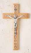 Genuine Maple IHS Laser engraved Crucifix 11" - Unique Catholic Gifts
