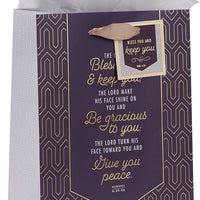 Gift Bag: Bless You And Keep You (Purple, Medium) - Unique Catholic Gifts