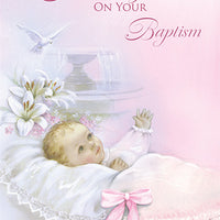 God's Blessing's Granddaughter On Your Baptism Greeting Card - Unique Catholic Gifts