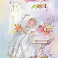 God's Blessing's On Your Baptism Granddaughter Greeting Card - Unique Catholic Gifts