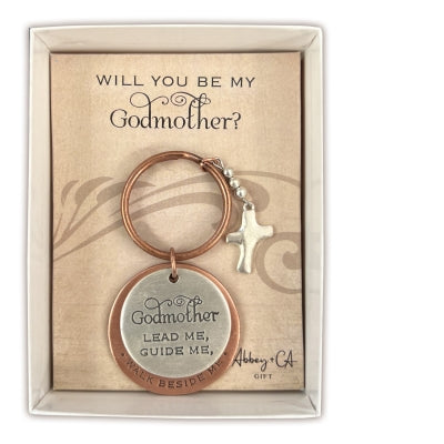 Godmother Keychain with Cross