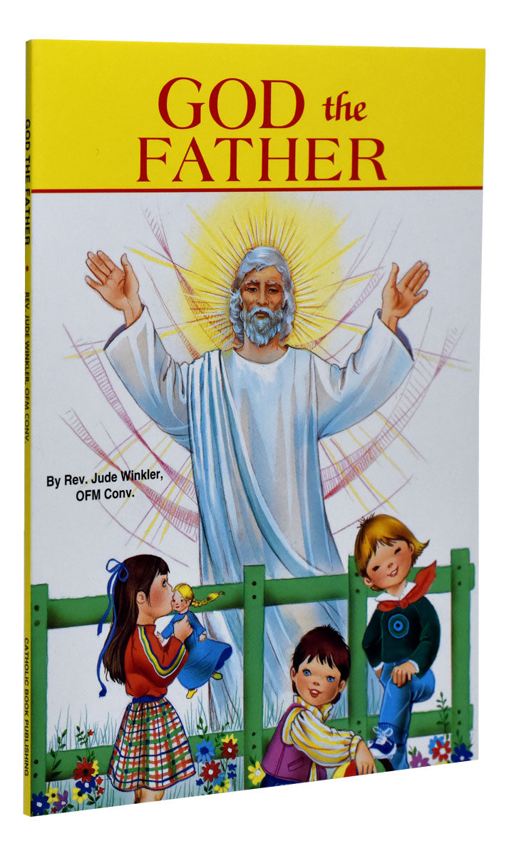 God the Father book by Rev Jude Winkler with full-color illustrations of children and divine figure on cover