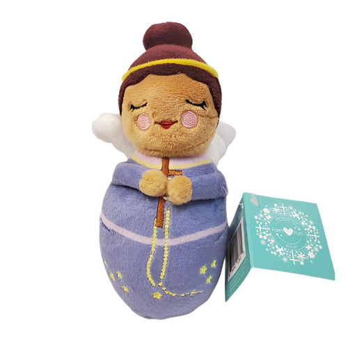 Guardian Angel Mini Plush Doll 5 1/2" Brunette - Unique Catholic Gifts