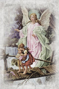 Guardian Angel Wood Standing/Wall Plaque 6 x 9" - Unique Catholic Gifts