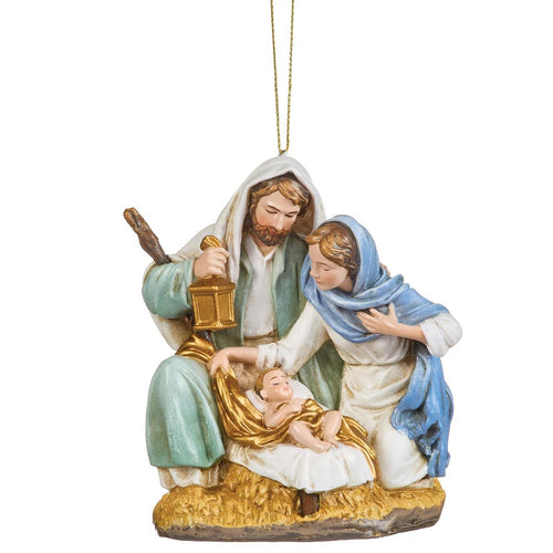 Holy Family Colorful Ornament 4" H