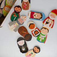 Catholic Saints Wooden Magnet Set - Unique Catholic Gifts