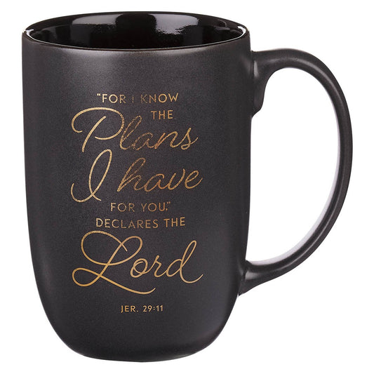 I Know the Plans Graphite Gray Ceramic Mug - Jeremiah 29:11