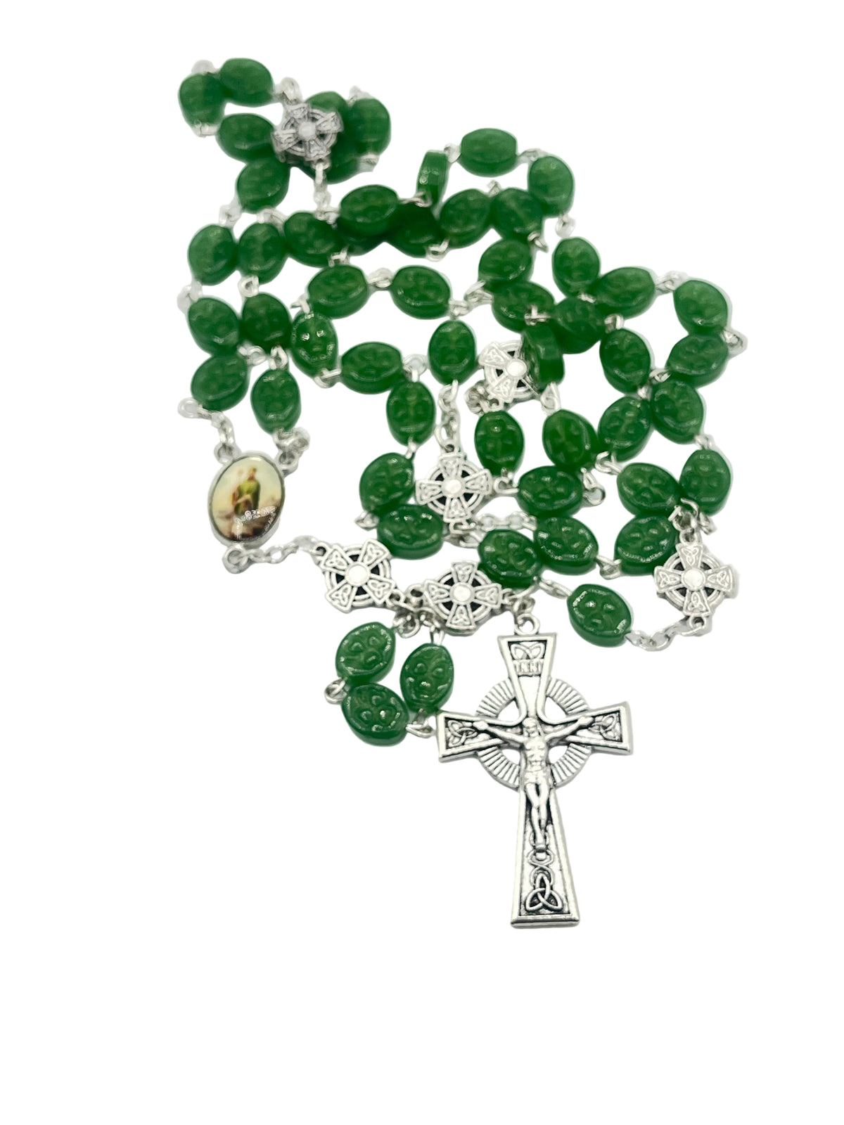 Green Shamrock Bead St Patrick Rosary