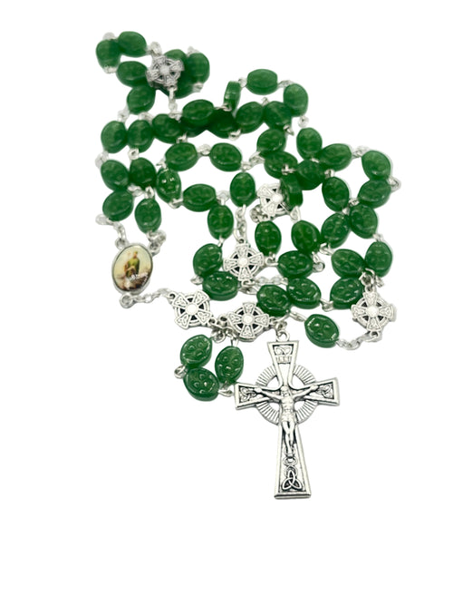 Green Shamrock Bead St Patrick Rosary