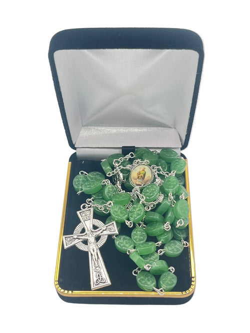 Green Shamrock Bead St Patrick Rosary