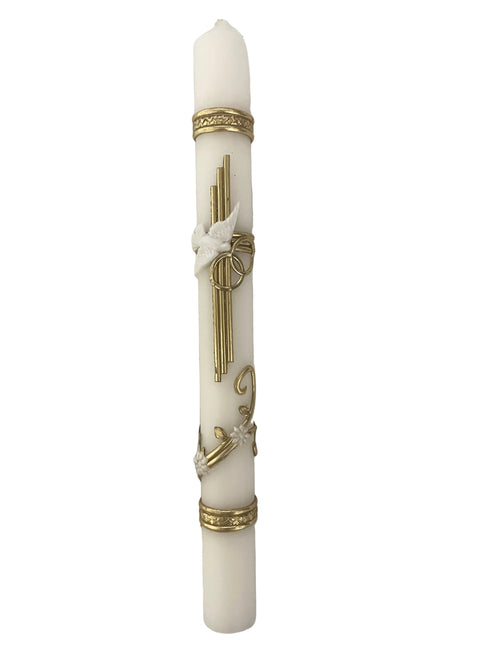 Wedding Unity Candle Brass Gold Set