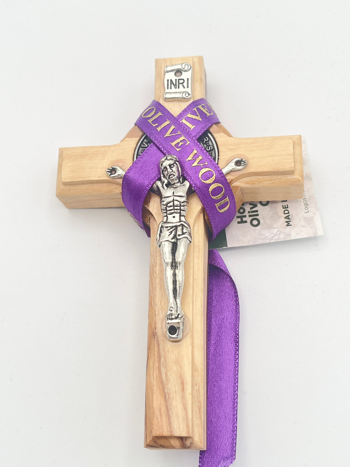 Saint Benedict Handcrafted Wall Crucifix 4 3/4"