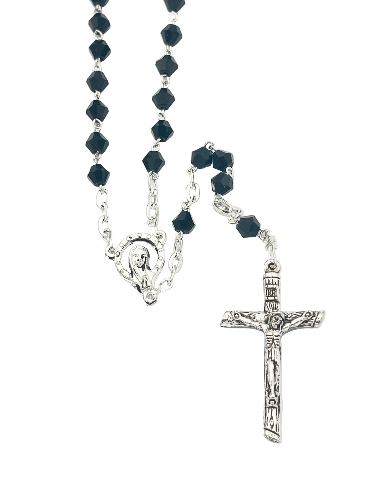 Black and Silver Crystal Rosary