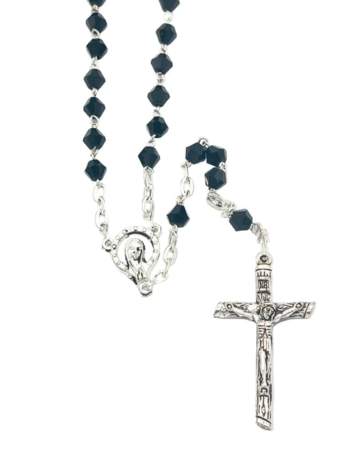 Black and Silver Crystal Rosary