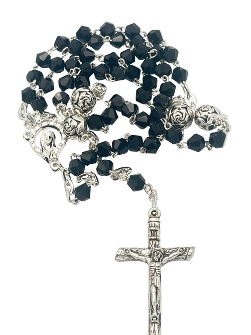 Black and Silver Crystal Rosary