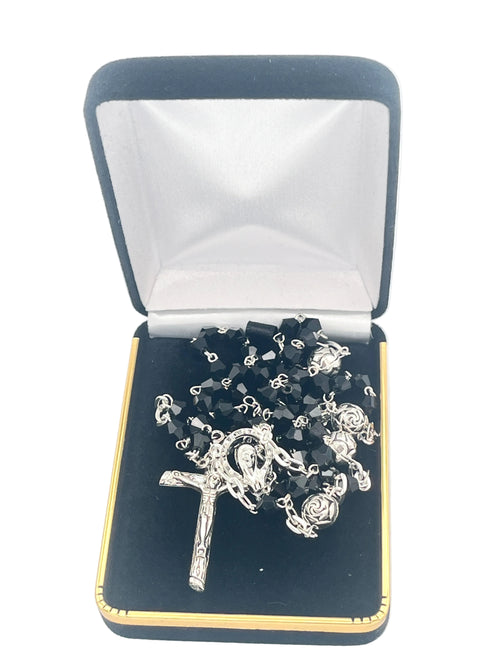 Black and Silver Crystal Rosary