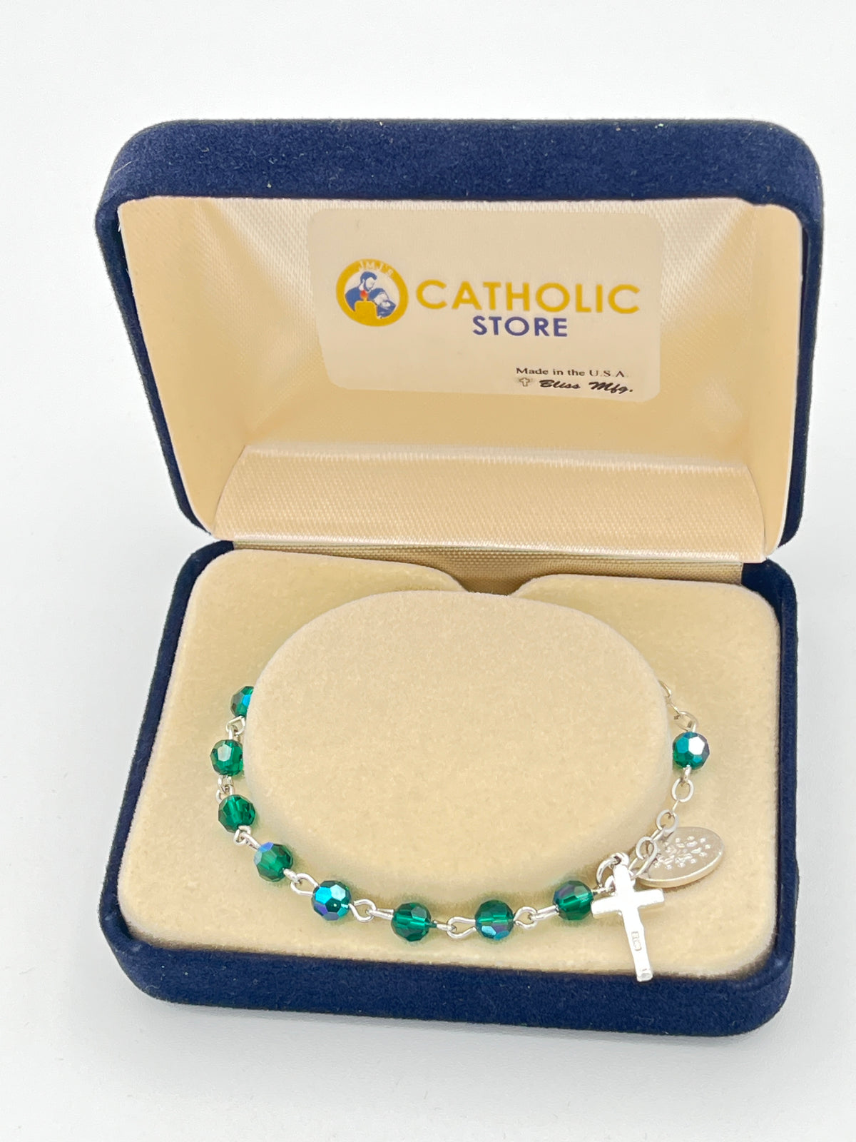 Emerald Crystal Rosary Bracelet 4MM