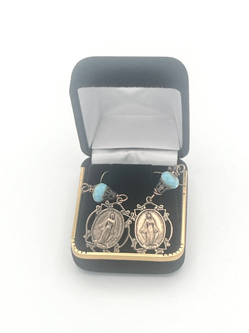 Bronze Earrings, Miraculous Medals