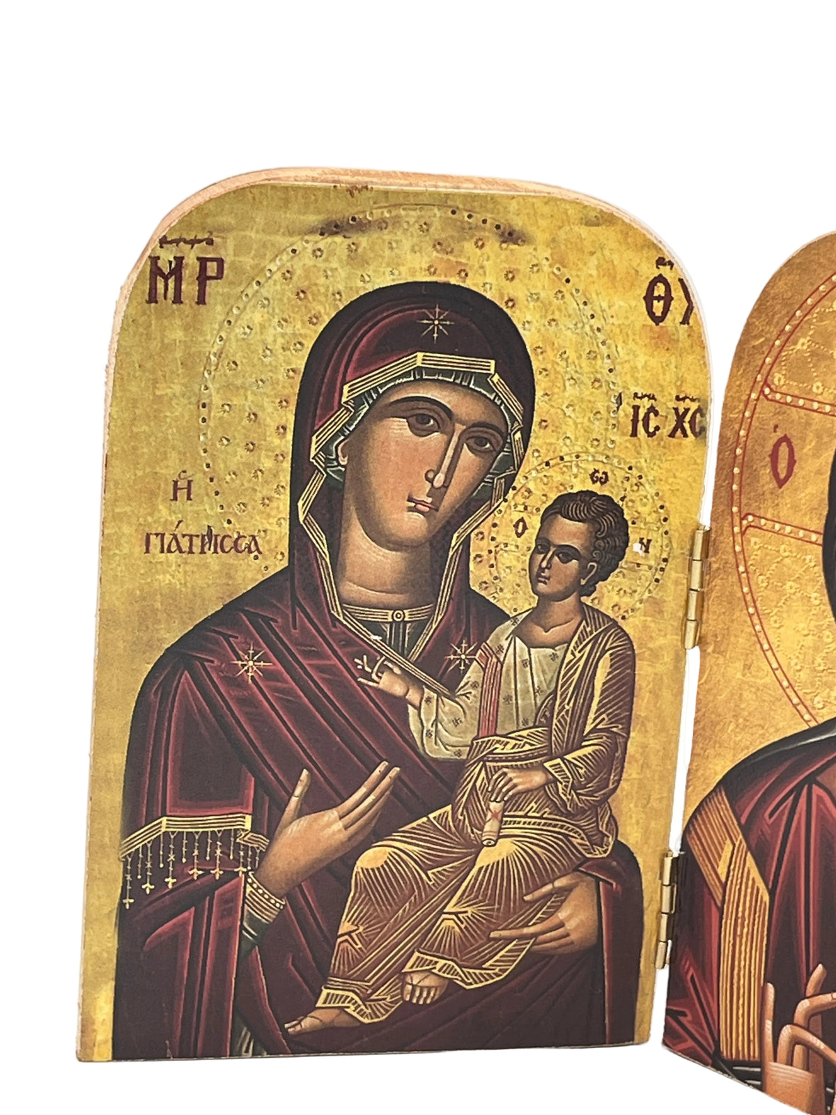 Decorative Greek Icon Diptych Home Accent"