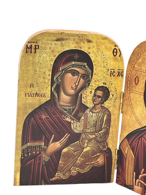 Decorative Greek Icon Diptych Home Accent"