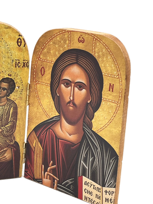Decorative Greek Icon Diptych Home Accent"