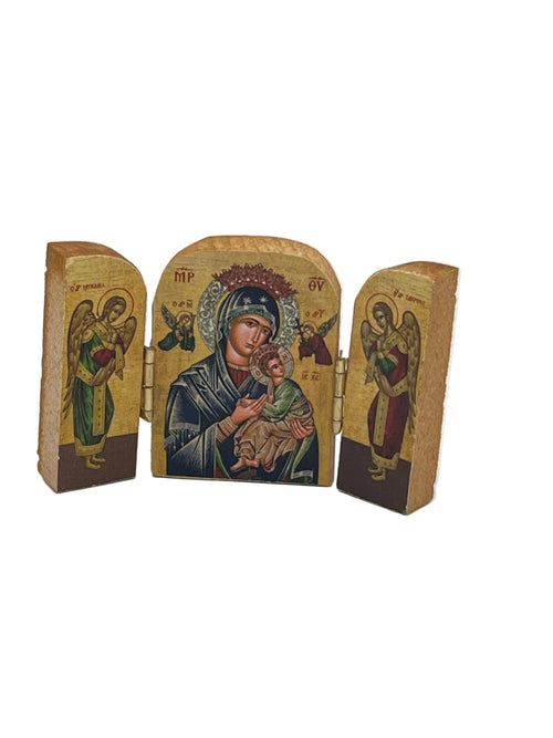 Our Lady of Perpetual Help Greek Triptych 2"