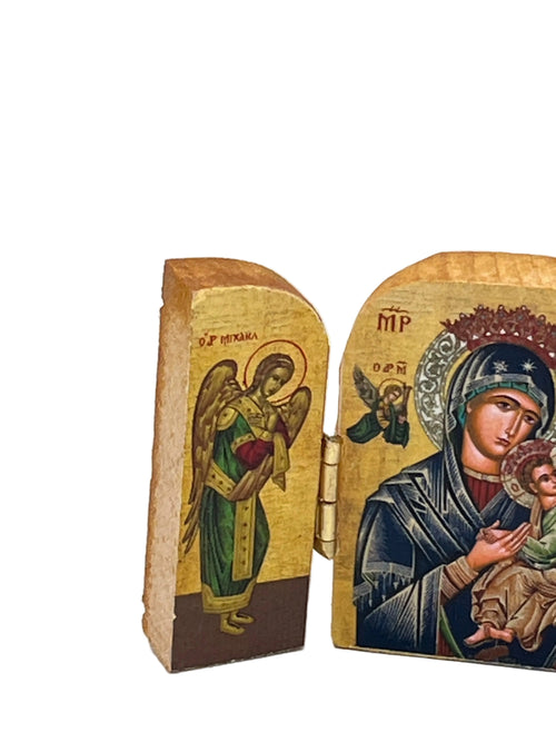 Our Lady of Perpetual Help Greek Triptych 2"