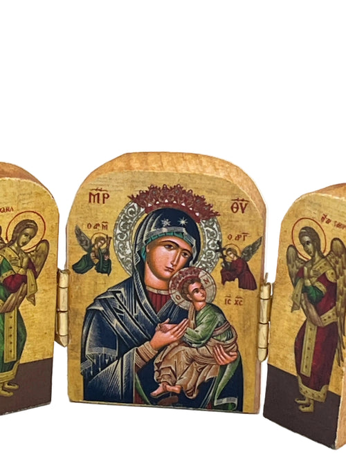 Our Lady of Perpetual Help Greek Triptych 2"