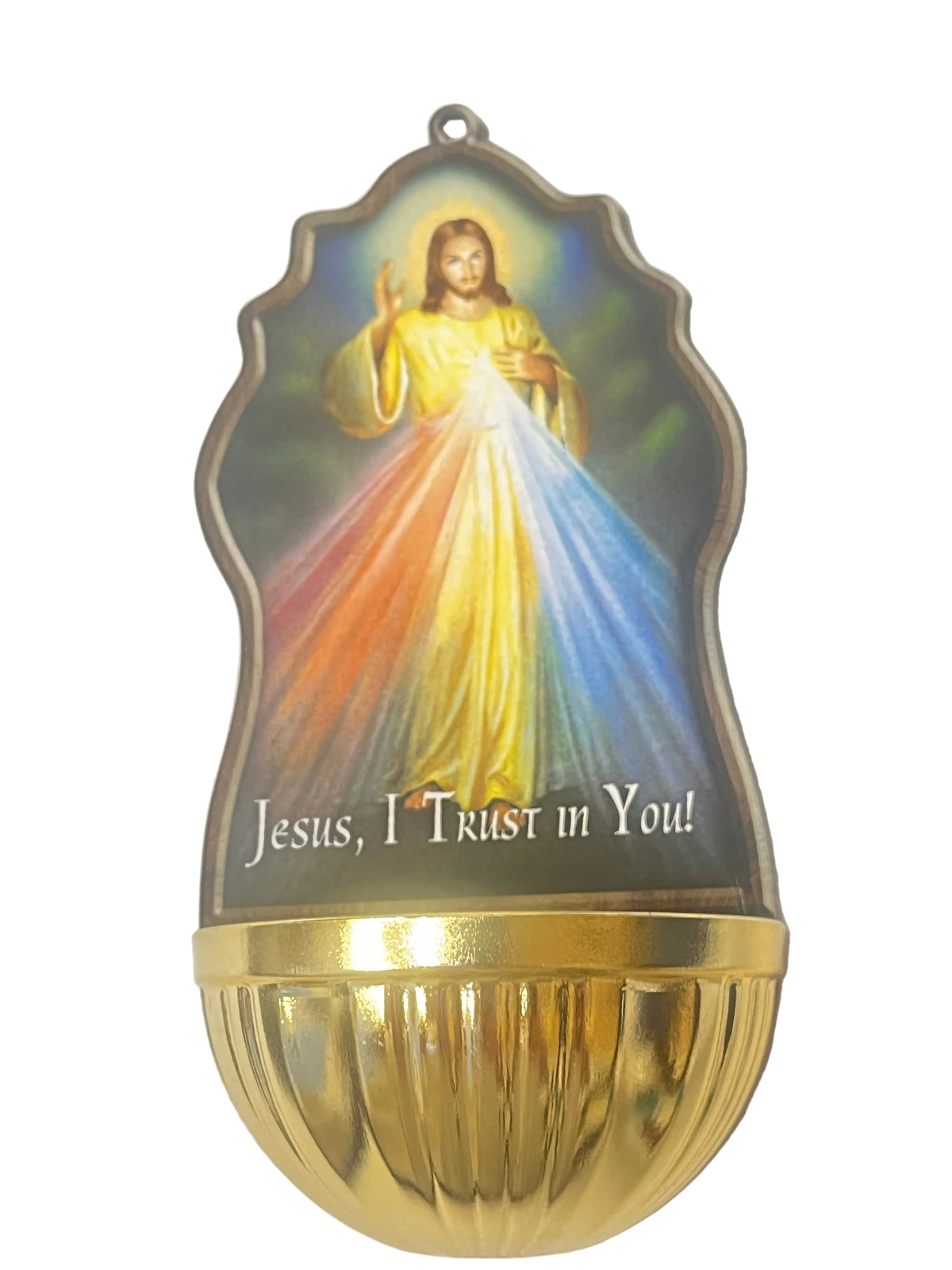 Divine Mercy Holy Water Font 6"
