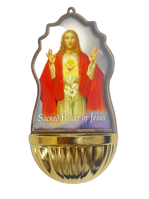 Sacred Heart Holy Water Font 6"