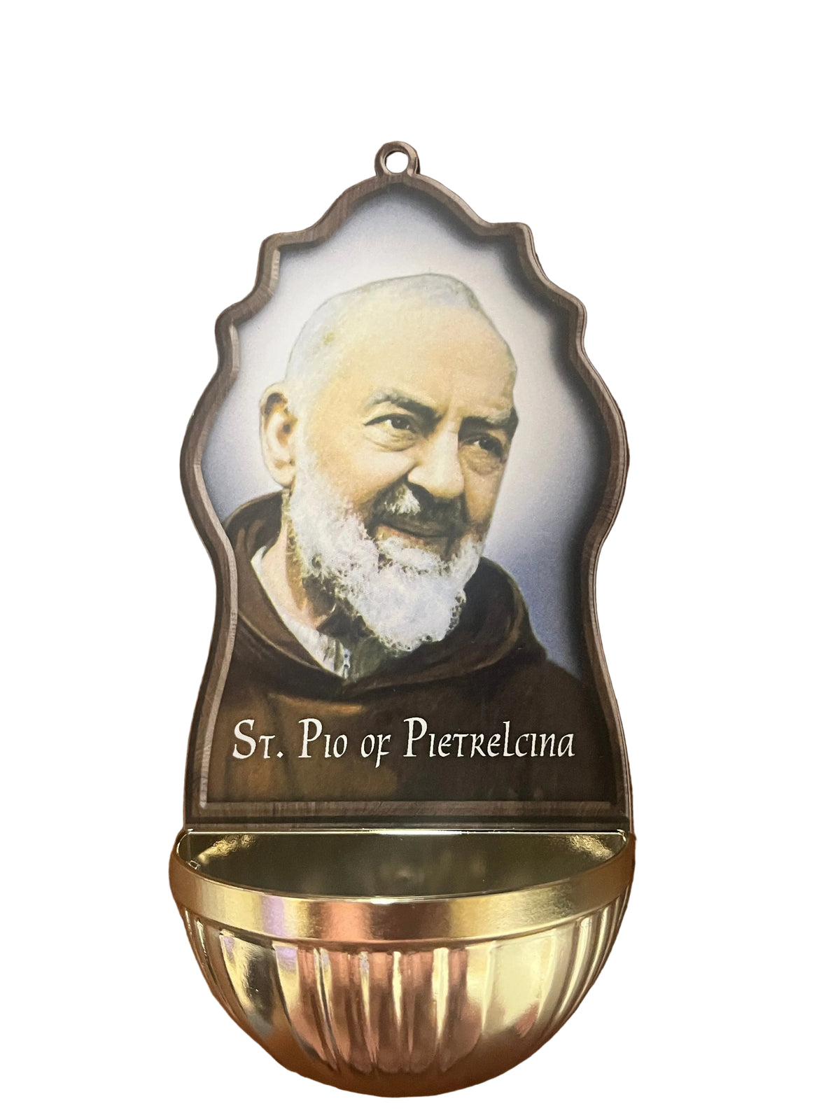 Padre Pio Holy Water Font 6"