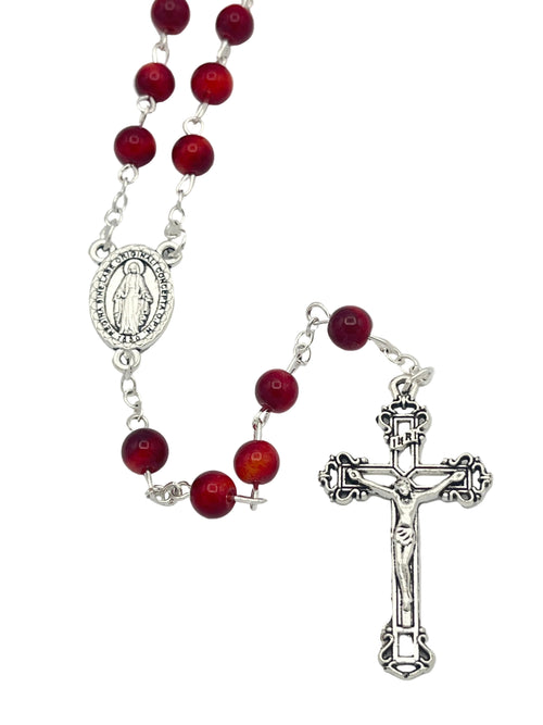 Red Cat's Eye Rosary