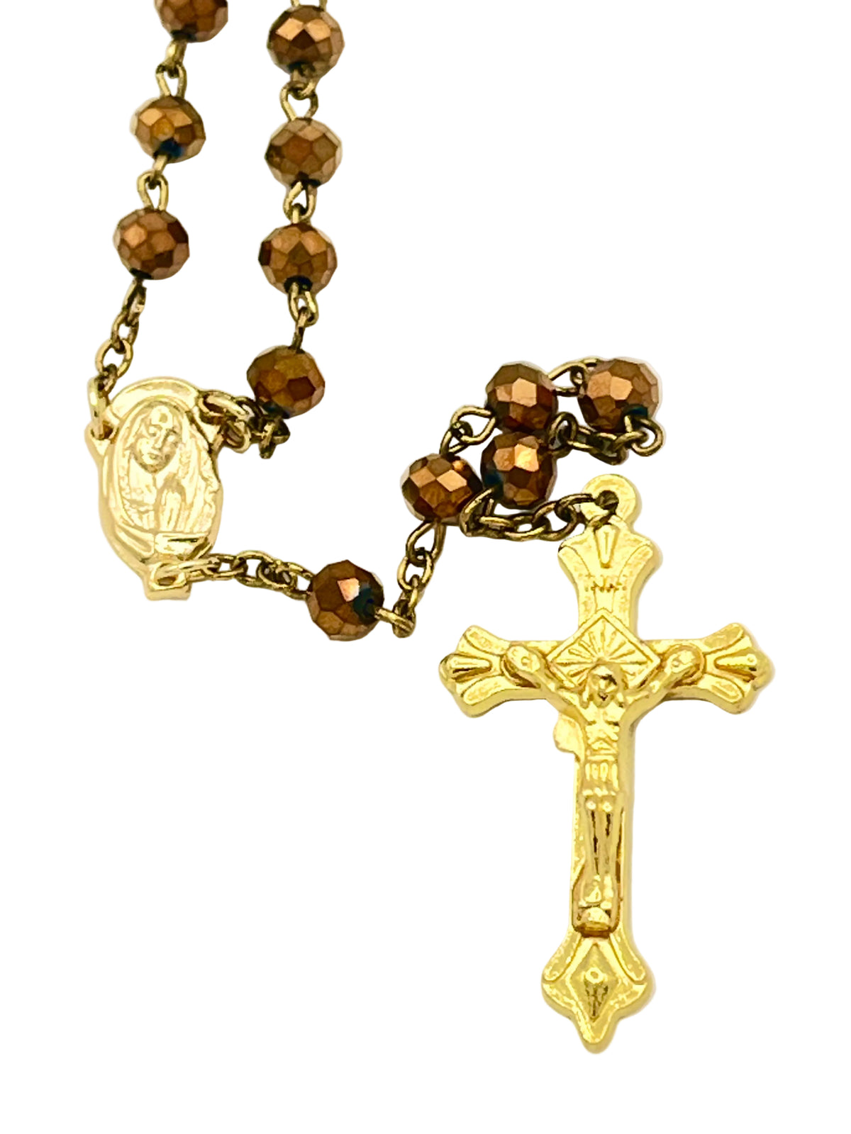 Gold Sun-Cut Rosary