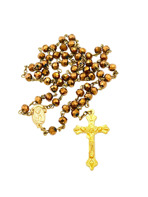 Gold Sun-Cut Rosary