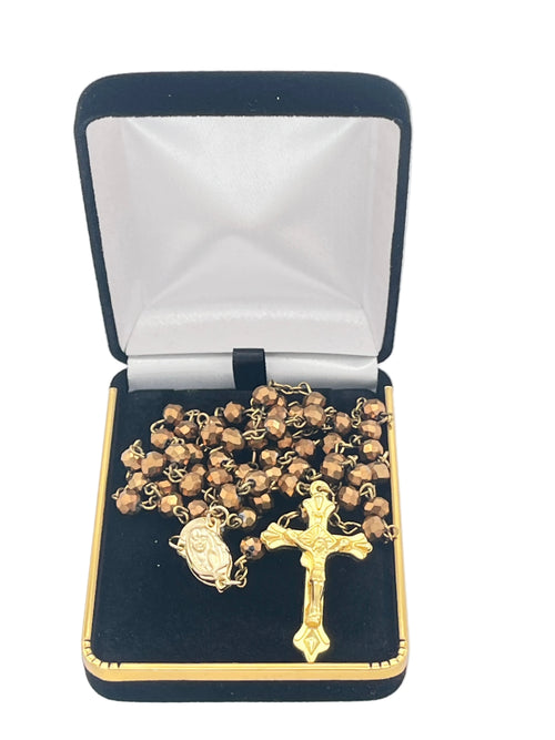 Gold Sun-Cut Rosary