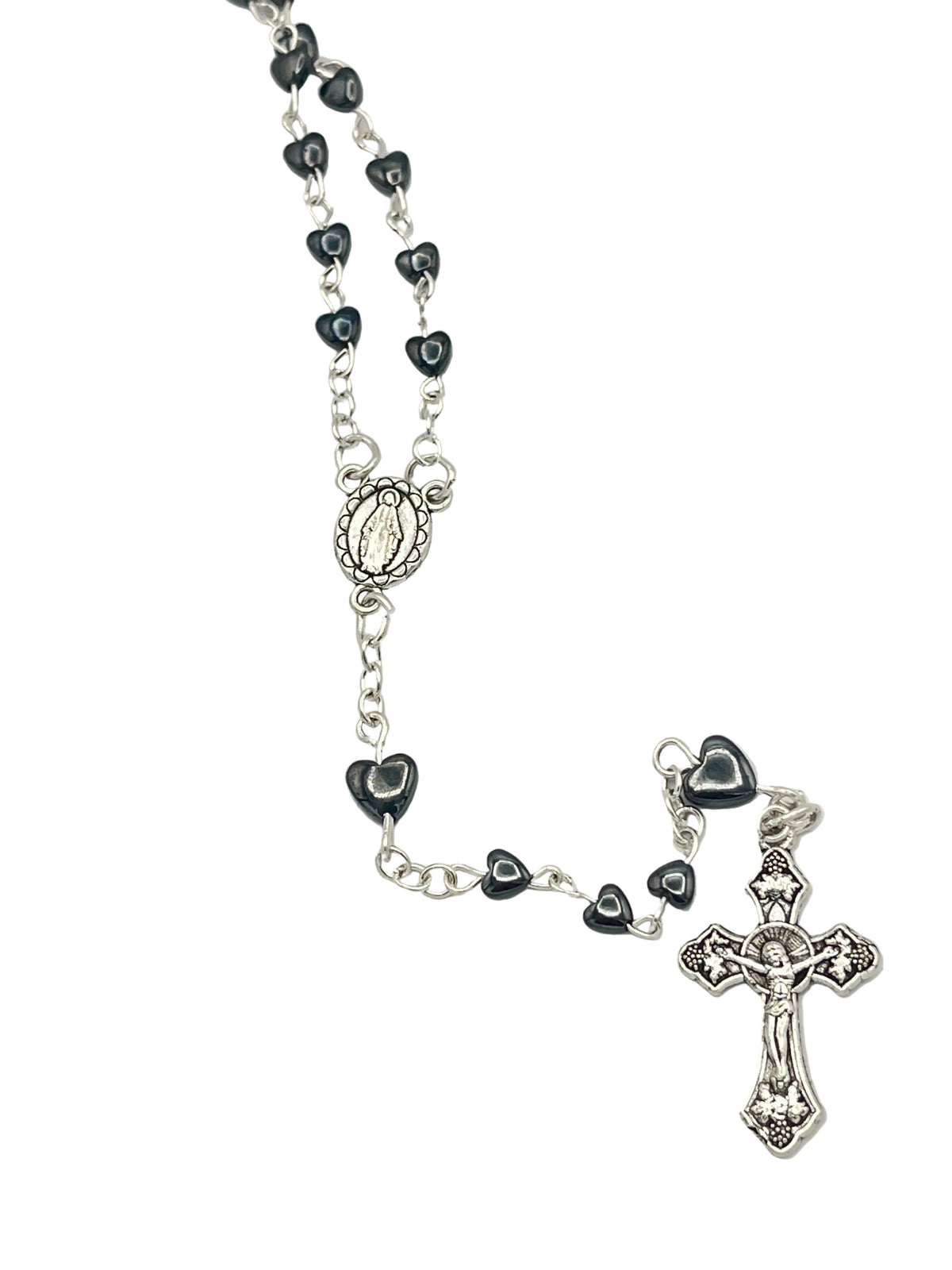 Heart Shaped Hematite Rosary