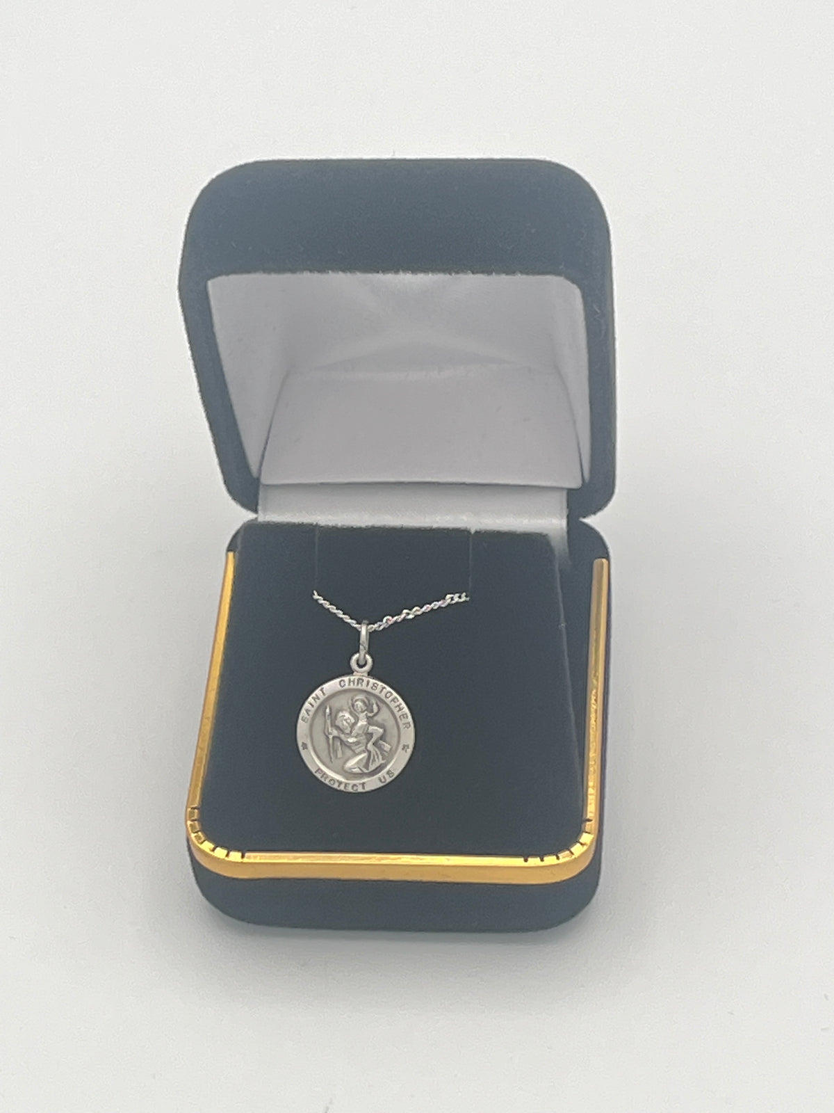 Sterling Silver Round St. Christopher Medal 1/2"