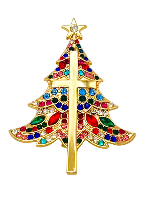 Christmas Tree Cross Pin