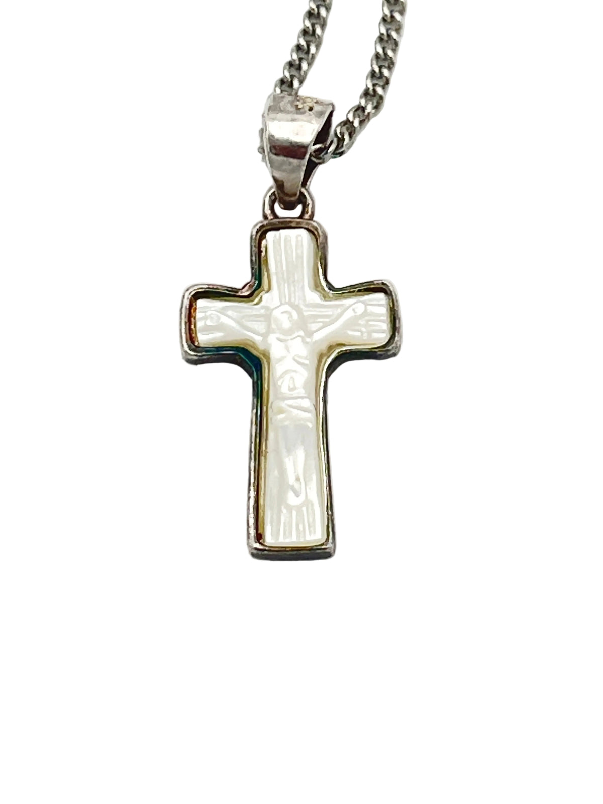 Mother of Pearl Crucifix Necklace