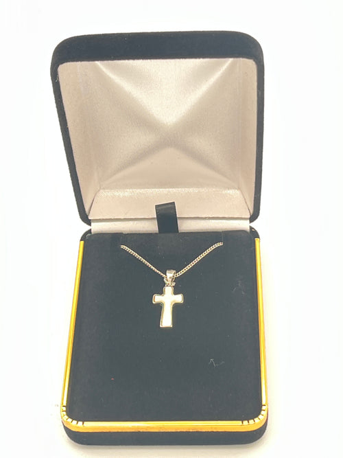 Mother of Pearl Crucifix Necklace