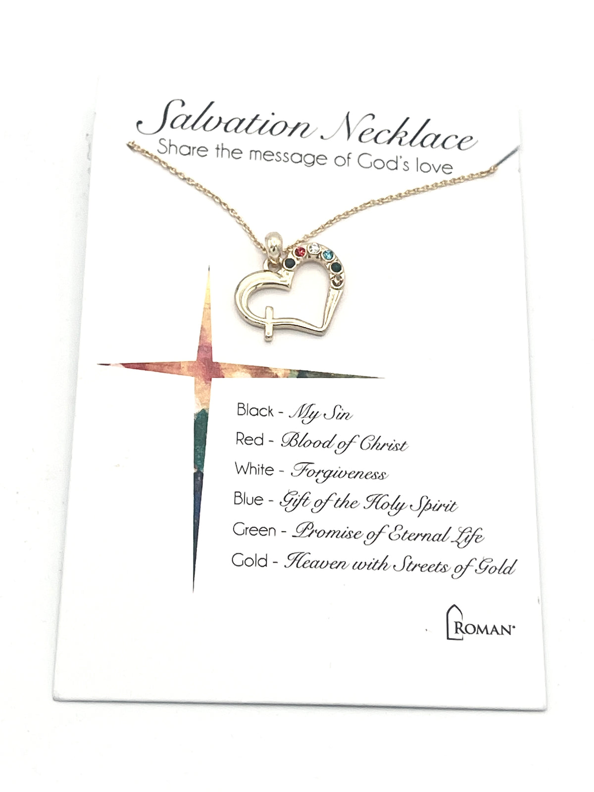 Gold Salvation Heart-Cross Necklace
