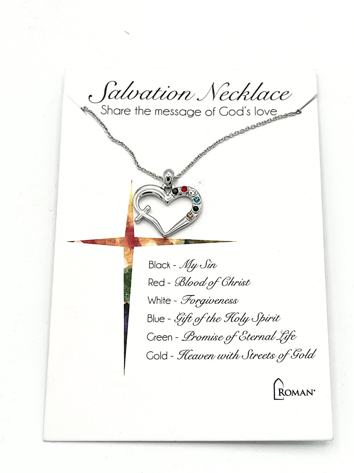 Silver Salvation Heart-Cross Necklace